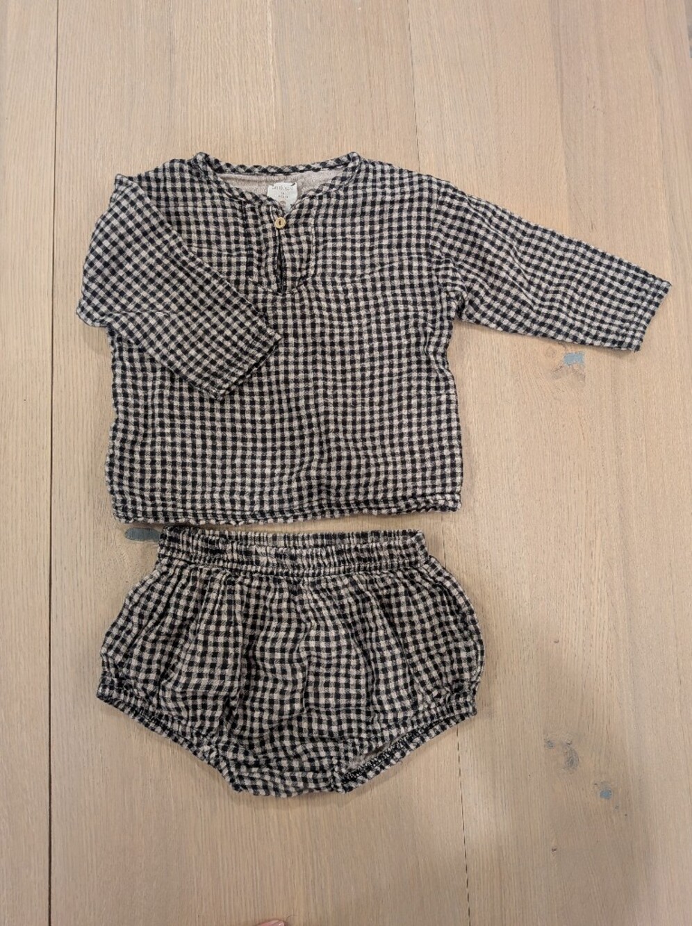 Analogie By Lil Legs Gingham Baby Two-Piece Top & Bloomers Set 24m